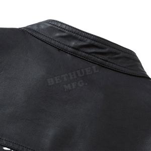 Veste en cuir avec logo personnalisé de haute qualité pour hommes col montant saison d'hiver tarifs de gros y compris l'expédition et la taille - Product Image 4