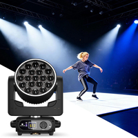SHEHDS 19x15W RGBW Luz de escenario móvil con zoom DMX512 para DJ