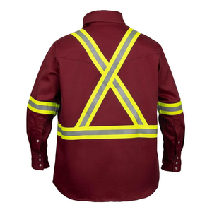เสื้อเชิ้ตทำงานนิรภัยสีสะท้อนแสงพร้อมแถบสะท้อนแสงสำหรับผู้ชาย แขนยาว เหมาะสำหรับงานก่อสร้าง สวมใส่สบาย รับสกรีนโลโก้ - Product Image 4