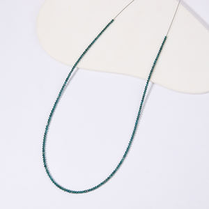 Collar de Diamantes Naturales Azul Oscuro Tratados de 20 Quilates, Corte Redondo Auténtico, Mezcla de Diamantes, Gema Brillante Color Medianoche Profundo - Product Image 3