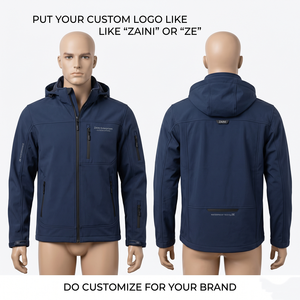 Veste Softshell en polyester et élasthanne de qualité supérieure 350 GSM, noir anthracite, design à panneaux, broderie personnalisée, logo imprimé TPU - Product Image 3