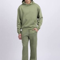 Ensemble de survêtement personnalisé en coton épais 100 %, pull à capuche oversize uni gris chiné, style streetwear