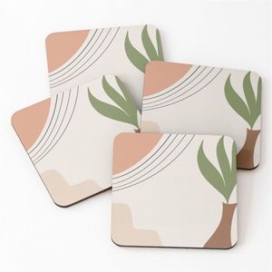 Sous-verres personnalisés résistants à la chaleur avec logo, vente en gros, ensemble de sous-verres carrés géométriques abstraits, accessoires de cuisine et de maison style bohème - Product Image 6