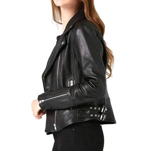 Chaqueta de Motocicleta de Cuero PU para Mujer, Diseño de Encaje y Logotipo, Reversible, Impermeable, con Tallas Personalizables - Product Image 1