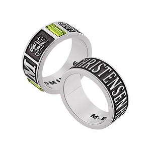 Bague de classe personnalisée en argent sterling 925 pour homme avec pierres de naissance taille baguette – Bague de remise de diplôme personnalisée pour le lycée et l'université - Product Image 2