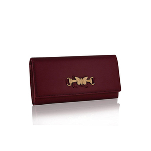 Cartera de Mano Elegante y Moderna 2026 en Color Borgoña, Fabricada con Cuero 100% Genuino, con Cierre Dorado, para Uso Nocturno - Product Image 3