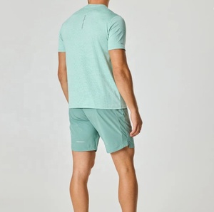 Conjunto Deportivo TriPro para Hombre, Camiseta Deportiva de Cuello Redondo, Secado Rápido, Transpirable, Poliéster/Spandex, Pantalones Cortos, Ropa Deportiva Tejida para Correr, Verano - Product Image 2
