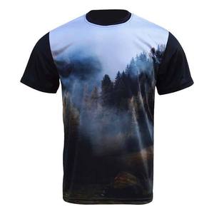 Hot Sale Men's Multi Design Sublimation Print Short Sleeve O-Neck Casual Regular Fit Knitted Polyester Quick Dry T-Shirt - Product Image 4