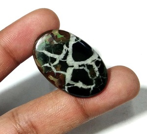 Cabujón de Septariana Negra, Cristal de Araña Natural, Piedra Preciosa Suelta para Joyería, Piedra Pulida Curativa - Product Image 2