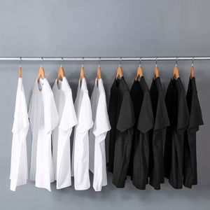 <b>Men's</b> Casual 100% Cotton Woven <b>T</b>-<b>Shirt</b> 280gsm O-Neck Short Sleeve Blank Solid Oversized Boxy Design Quick Dry Custom Logo - Product Image 5