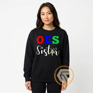 เสื้อสเวตเชิ้ตคอกลมแขนยาวสำหรับผู้หญิง OES ผ้าฝ้ายถักลายปักตัวอักษรพิมพ์ลายด้านหน้า ดีไซน์สำหรับฤดูใบไม้ร่วงและฤดูหนาว - Product Image 3