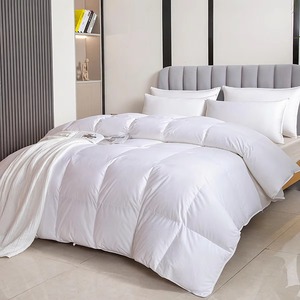 Couette moderne unie en duvet de canard 100 % coton 400 fils/cm² respirante et matelassée pour la maison - Product Image 3