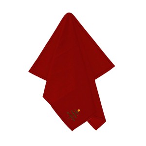 Élégante serviette en coton rouge avec broderie pour la décoration de table, serviette en coton pour Noël - Product Image 4