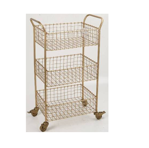 <b>Space</b> Efficient Kitchen Metal Rolling Trolley For Pantry Storage Vegetables Containers And Cooking Essentials - Product Image 1