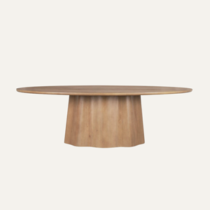 Mesa de Comedor Ovalada con Pedestal de Madera Sólida – Muebles Modernos de Lujo para Comedor - Product Image 5