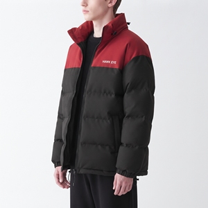 Veste matelassée pour homme HAWK EYE, rouge et noir, col montant, fermeture éclair, coupe-vent, style décontracté, pour l'hiver - Product Image 2