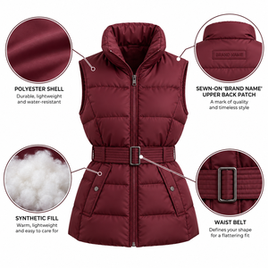 Women's Everyday Puffer <b>Vest</b> Comfortable Warm Layer Sleeveless Jacket OEM ODM Wholesale premium quality women puffer <b>vest</b> - Product Image 6