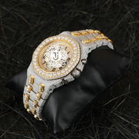 Montre en acier inoxydable de qualité supérieure entièrement sertie de diamants pour hommes et unisexe, disponible à prix d'exportation depuis l'Inde