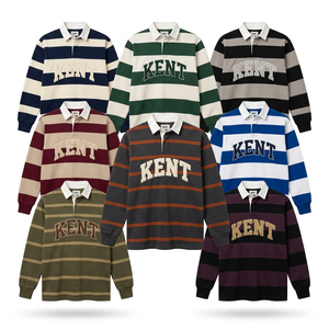 เสื้อรักบี้ผ้าฝ้ายฟลีซ 100% แบบสั่งทำพิเศษ ปักลายแบบแอพพลิเค ลายเรียบ หน้าหนัก แขนยาว ระบายอากาศได้ดี สำหรับผู้ชาย รับผลิตแบบ OEM ODM - Product Image 1