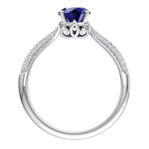 925 Sterling <b>Silver</b> Rhodium Plated Blue Sapphire CZ <b>Solitaire</b> <b>Ring</b> Luxury Pave Engagement <b>Ring</b> for Women Wedding Jewelry - Product Image 6