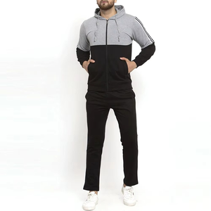 Survêtements en molleton technique de coton bicolore pour hommes, vierges et unis, vente en gros, personnalisables pour la gym - Product Image 1