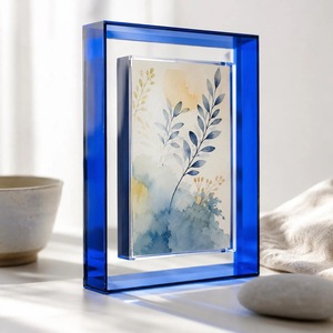 Clear Acrylic <b>4</b> Color Rectangle <b>Photo</b> <b>Frame</b> UV Printing Shatterproof Waterproof Free Standing Horizontal Tabletop Display Modern - Product Image 1