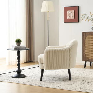 <b>SOFA</b> CHAIR Scandinavian One Seat from Vietnam Single Chair Cotton Blend LIVING ROOM Flared Arms Solid <b>Wood</b> - Product Image 1