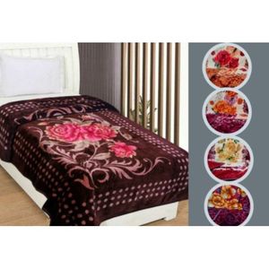 Luxury 1 KG Soft Warm Winter Polyester Mink Raschel Single <b>Bed</b> Blanket for Home or Hotel Use - Product Image 1