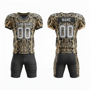 Uniforme de football américain personnalisé pour hommes adultes, vêtements de sport d'équipe personnalisés, 100% polyester, manches courtes, grande taille - Product Image 3