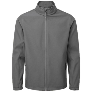 Chaqueta de Forro Polar Gris para Hombre, Cuello Alto, Cierre de Cremallera, Cortavientos, Informal, para Otoño, Corte Regular, Chaqueta Softshell con Exterior de Poliéster - Product Image 1