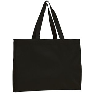 Sac fourre-tout à soufflets en toile bleu roi, motif lettres, taille moyenne, robuste, personnalisable, grande capacité, pour le shopping en gros - Product Image 2
