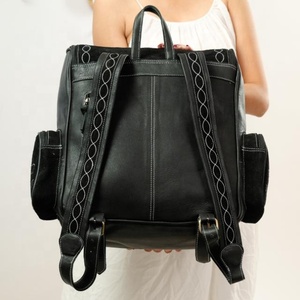 LW Sac à dos en cuir de vache véritable pour femmes, isolé, style bohème rock, résistant à l'eau. - Product Image 2