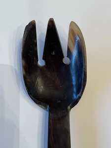 Juego de Cuchara y Tenedor de Cuerno de Búfalo Hechos a Mano y Ecológicos con Tema de Ángel, Decoración Rústica Natural para el Hogar, Utensilios Duraderos - Product Image 6