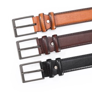 Ceintures en cuir noires pour hommes, fines et décontractées, de qualité supérieure, pour la vente en gros - Product Image 4