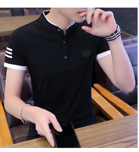 เสื้อโปโลชายสีพื้น คอปกตัดสี สไตล์ลำลอง ทรงสมาร์ทฟิต ผ้าฝ้ายระบายอากาศ เหมาะสำหรับฤดูร้อน เสื้อยืดโปโลสำหรับตีกอล์ฟ - Product Image 2