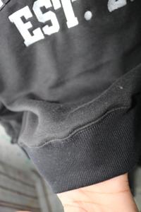 THE WELL BLACK <b>Mock</b> <b>Neck</b> Sweatshirt 100% WHITE Applique Embroidery wide <b>neck</b> Sweatshirt Finer Threads - Product Image 4