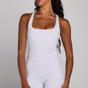 Ropa Deportiva para Mujer, Nueva Colección, Cuello en U, Diseño Cruzado en la Espalda, Tejido de Punto, Ropa de Gimnasio, Ropa de Verano, Transpirable, Alta Elasticidad - Product Image 1