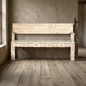 Solid Recycled Mango Wood Seating Bench Sofa <b>Chair</b> <b>Rustic</b> Farmhouse Furniture for Garden Hall Entryway Living Room <b>Dining</b> - Product Image 3