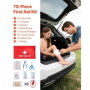 Kit di emergenza per auto da 31 pezzi Kit di pronto soccorso medico per veicoli strumenti essenziali di emergenza - Product Image 3