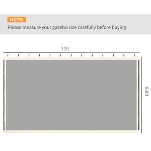<b>Replacement</b> Cream Mesh Sidewall Netting with <b>Zippers</b> for 10FT X 12FT Gazebos & Canopy Tents Sidewall Only - Product Image 3