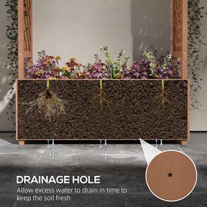 Fioriera da Esterno in Legno Alta 180 cm con Tetto a Traliccio per Piante Rampicanti e Fiori Pendenti - Elegante Design per Orto Rialzato - Product Image 2