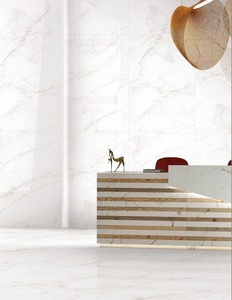 กระเบื้องพอร์ซเลนลายหินอ่อนสีขาว เงา ขนาด 1200 x 1800 มม. สำหรับปูพื้นและผนัง เงา เหมาะสำหรับห้องโถง โรงเรียน ห้างสรรพสินค้า โรงแรม - Product Image 1