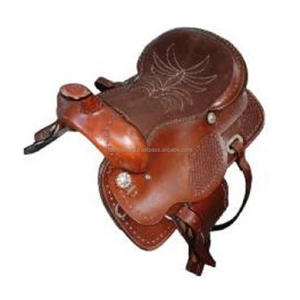 Selle d'équitation de plaisir occidentale en cuir véritable fabriquée à la main Design vintage unique pour l'équitation de sentier adulte pour les spectacles de plaisir - Product Image 1