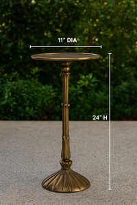 Elegant Pedestal Side <b>Table</b> Ornate Column Design Raised Tray Top Stable Base Compact Accent for Classic and Modern Interiors - Product Image 6
