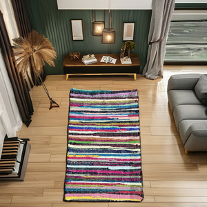 Alfombra lavable tejida a mano Chindi Runner alfombra de algodón para pasillo para la habitación del hogar para picnics - Product Image 1