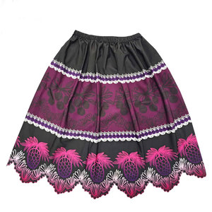 Falda de poliéster hasta la rodilla para mujer, estilo dulce, con estampado sólido, bordado con transferencia térmica, suave y brillante, para todas las estaciones - Product Image 1