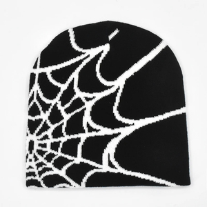 2026 New Custom Logo Digital Spider Printed Knit Beanie <b>Hat</b> Unisex Streetwear <b>Winter</b> Cap for <b>Men</b> and Women - Product Image 1