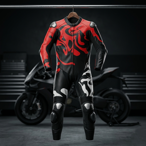 Traje de Cuero de Alta Calidad para Motociclismo de Verano, Tallas Grandes, con Protección CE, Traje de Motociclista Personalizado, Proveedor OEM ODM - Product Image 2