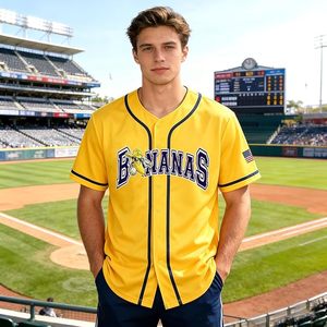 Chemise à boutons de baseball pour hommes, t-shirt de joueur de baseball, maillot pour les fans le jour du match, hauts à manches courtes à séchage rapide - Product Image 2