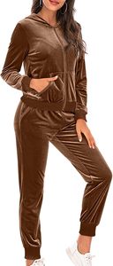 Ladies Velvet Co Ord Set Long Sleeve Jacket and Elastic Waist Pants Comfortable Winter Fashion Outfit - Product Image 5
